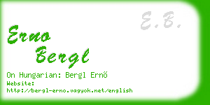 erno bergl business card